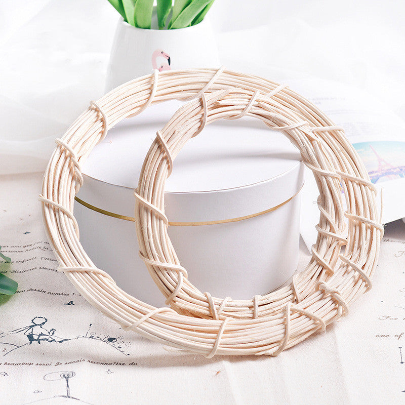 Guirnalda de mimbre blanco a granel marco de bricolaje accesorios artesanales al por mayor