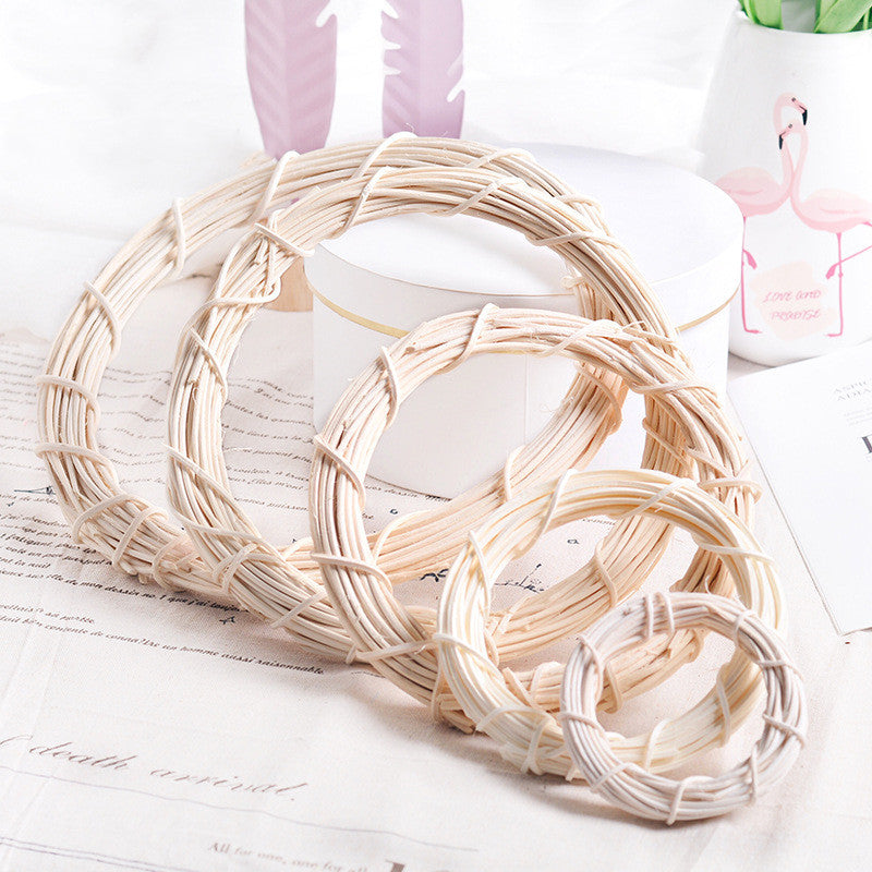Guirnalda de mimbre blanco a granel marco de bricolaje accesorios artesanales al por mayor