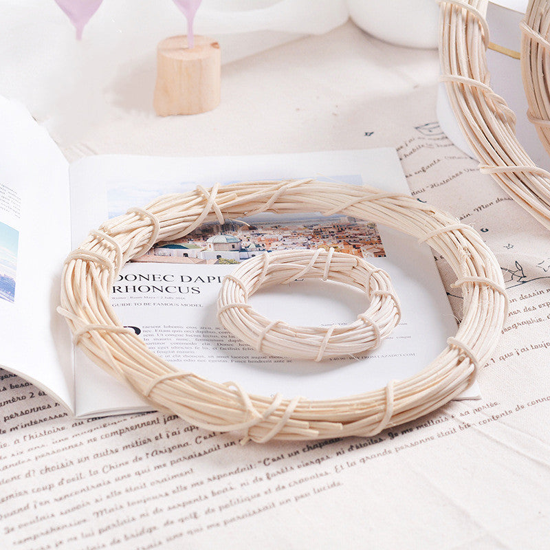 Guirnalda de mimbre blanco a granel marco de bricolaje accesorios artesanales al por mayor