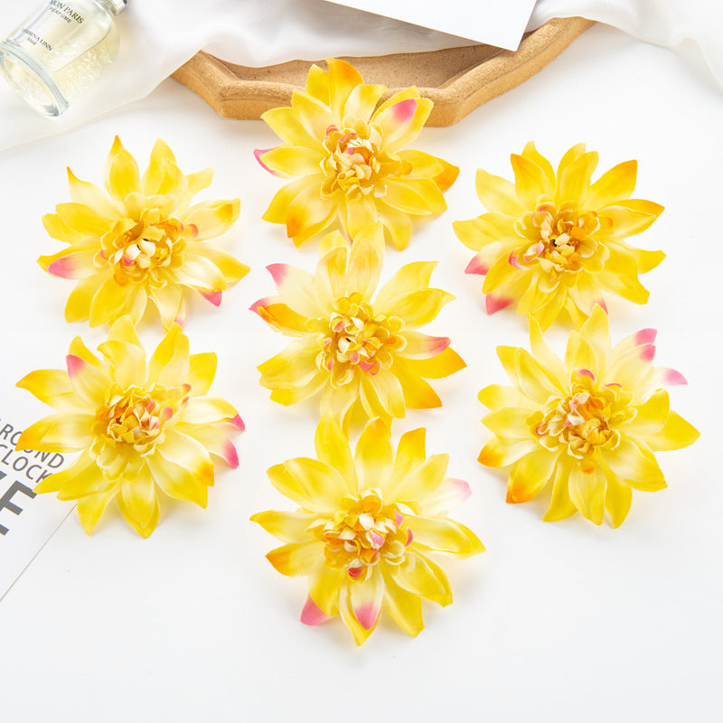 Bulk 25 Pcs 4" Dahlia Heads with Detachable Stems Artificial Flowers Wholesale