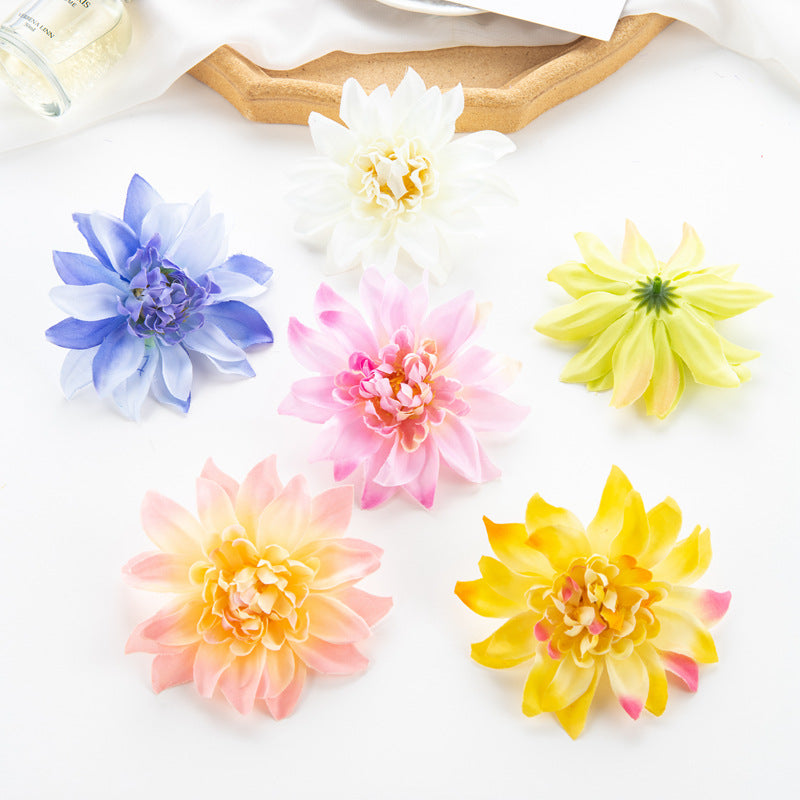 Bulk 25 Pcs 4" Dahlia Heads with Detachable Stems Artificial Flowers Wholesale