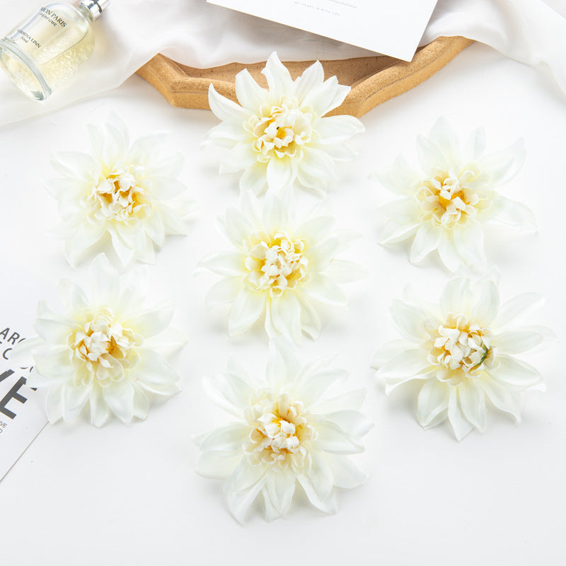 Bulk 25 Pcs 4" Dahlia Heads with Detachable Stems Artificial Flowers Wholesale