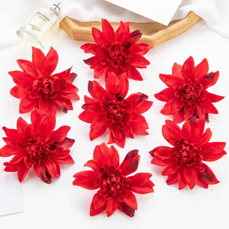 Bulk 25 Pcs 4" Dahlia Heads with Detachable Stems Artificial Flowers Wholesale