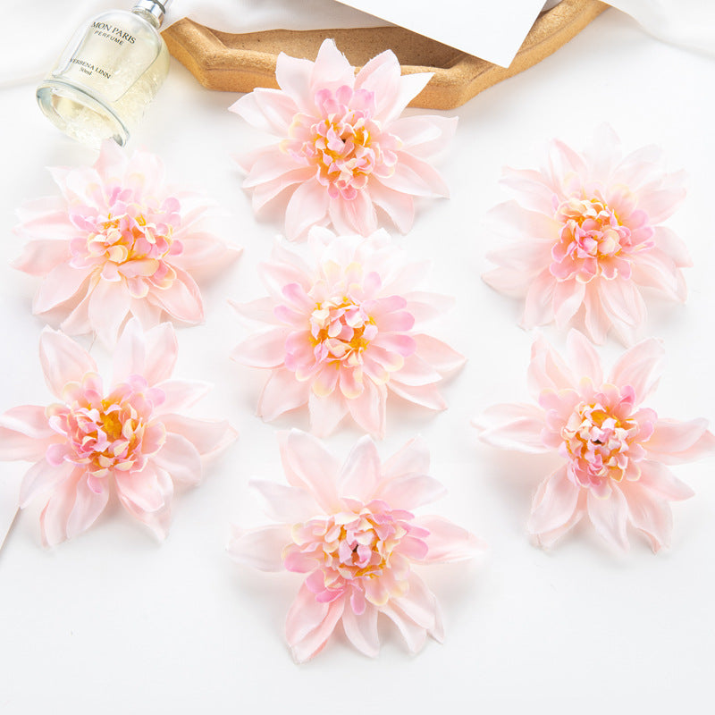 Bulk 25 Pcs 4" Dahlia Heads with Detachable Stems Artificial Flowers Wholesale