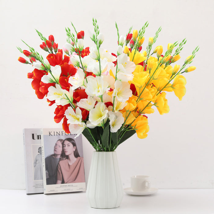 Bulk 27" Gladiolus Bush Flores de seda artificiales al por mayor 