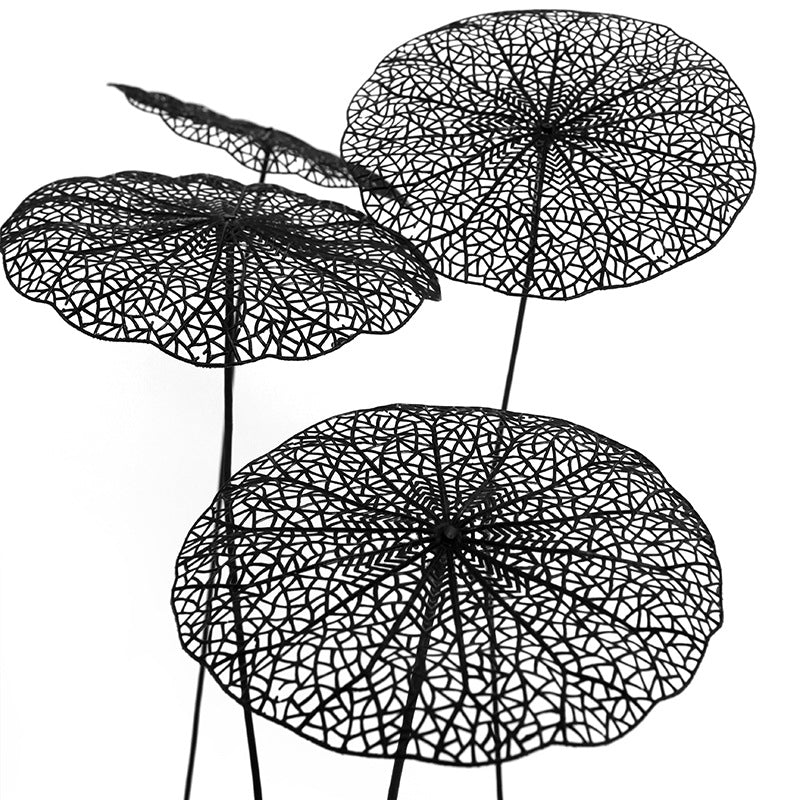 Feuille de lotus creuse artificielle noire en vrac de 23 pouces en gros 