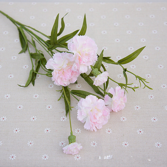 Venta al por mayor de flor de seda artificial de tallo de flor de clavel de 27 "a granel 