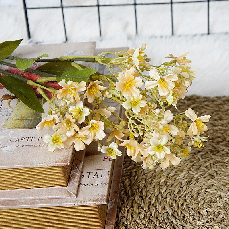 Daphné artificielle en vrac Odora rétro automne rustique cottage fleur d'automne avec tige de feuillage 27 pouces en gros 