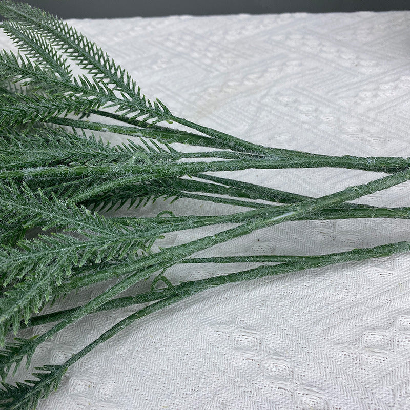 Wholesale Artificial Flocked Pine Twig Greenery Plant Stem 27 Inch