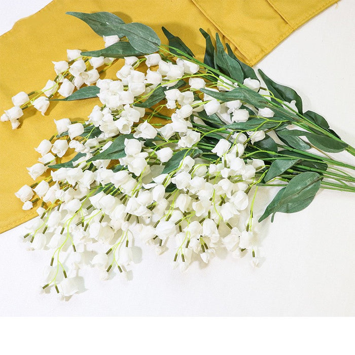 A granel 39 "lirio de los valles orquídeas colgantes tallo largo flores de seda artificiales al por mayor 