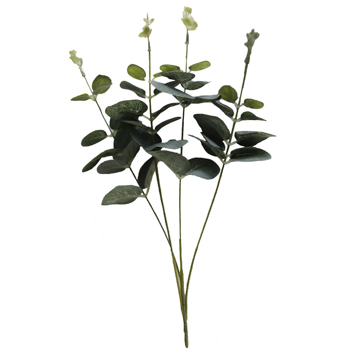 Bulk 13" Artificial Eucalyptus Bush Leaves Four Twigs Plants Wholesale