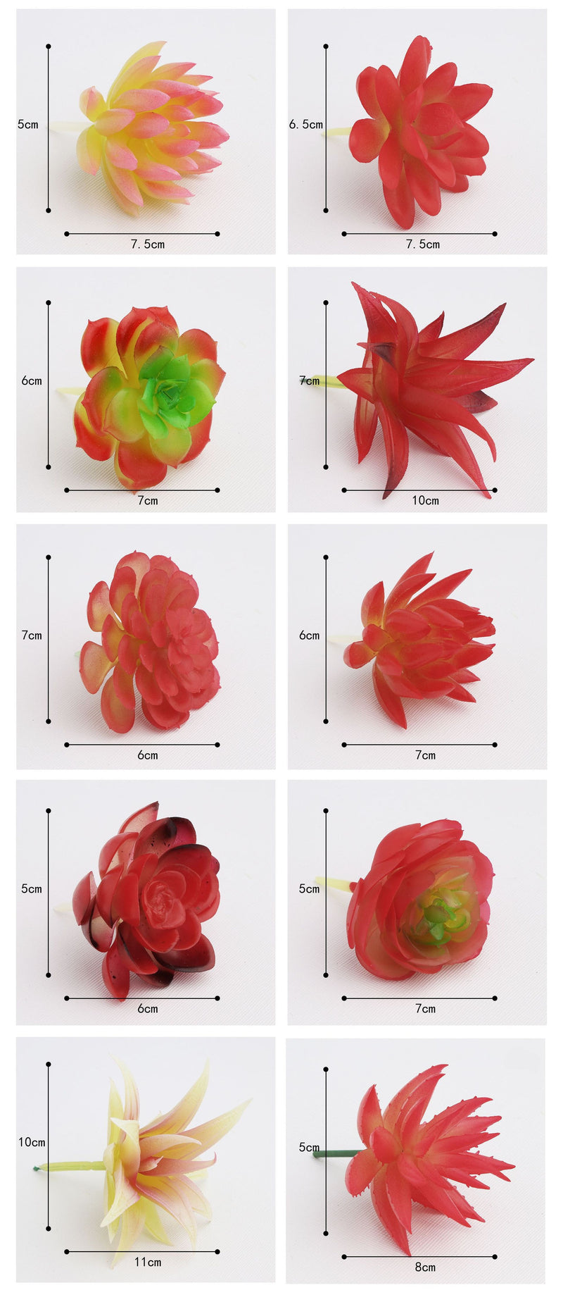 Bulk Artificial Mini Red Succulents Greenery Plant Wholesale