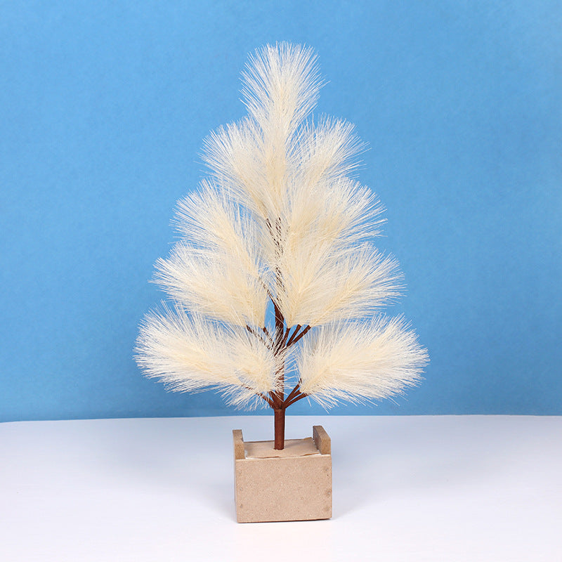 Arbre de pampa artificiel en vrac, ornement de table en bois, décoration de vacances de Noël, 18 pouces, vente en gros 