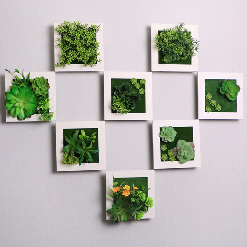 Bulk Artificial Plant Frame Hanging Succulent Wall Photo Frame Wholesale