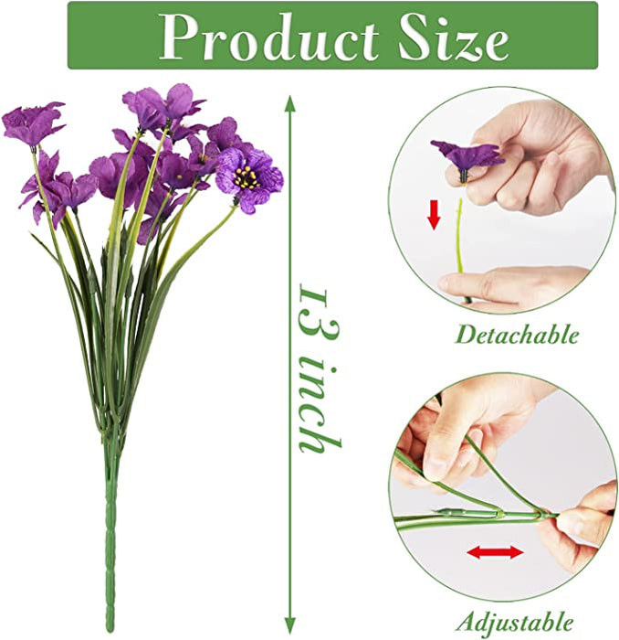 Bulk Narcissus Bushes Artificial Orchids Flowers for Outdoor UV Resistant Autumn Flowers Wholesale