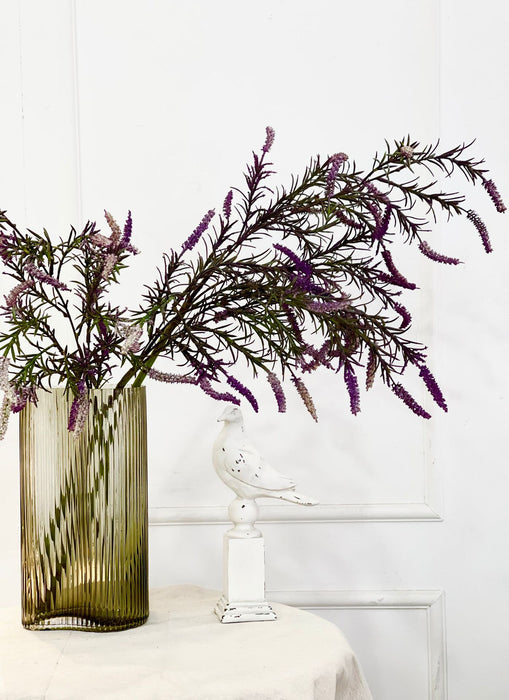 Venta al por mayor Flor de Salvia artificial con follaje Faux Sage Stem Rustic Wildflower Stem 35 pulgadas 