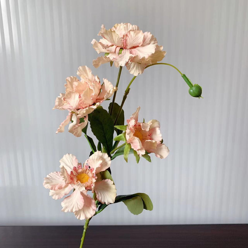 Flor de Scabiosa artificial a granel de 25 pulgadas, 4 colores, venta al por mayor 