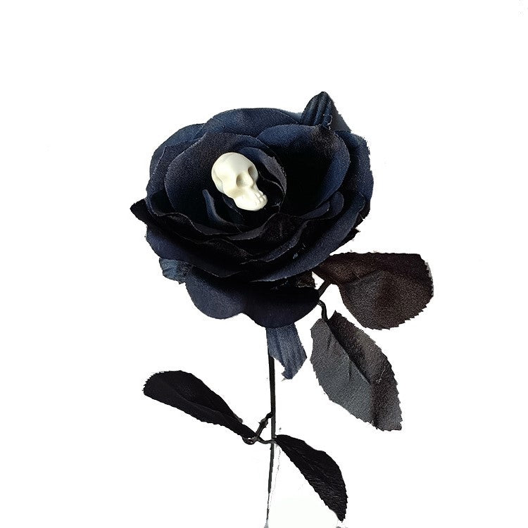 Tiges de roses artificielles squelettes d'Halloween en vrac de 16 pouces en gros