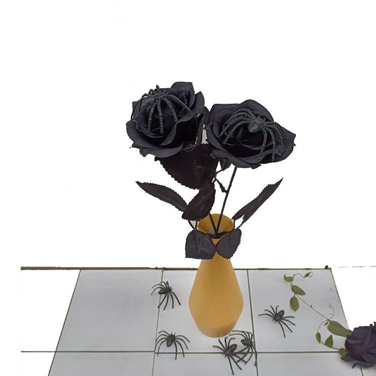 Tiges de roses artificielles squelettes d'Halloween en vrac de 16 pouces en gros