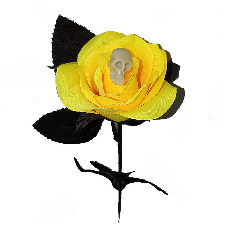 Tiges de roses artificielles squelettes d'Halloween en vrac de 16 pouces en gros