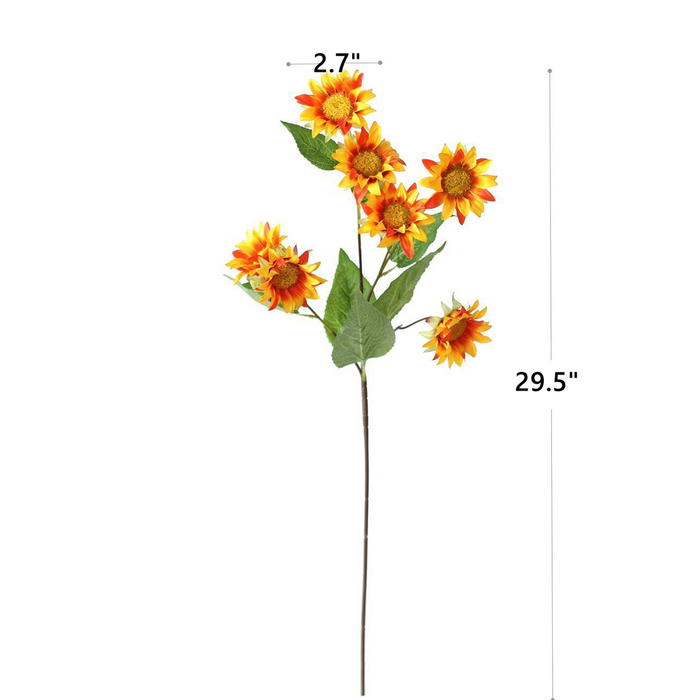 Bulk 29" Sunflower Long Stem Spray Silk Flowers Artificial Arrangement Wholesale