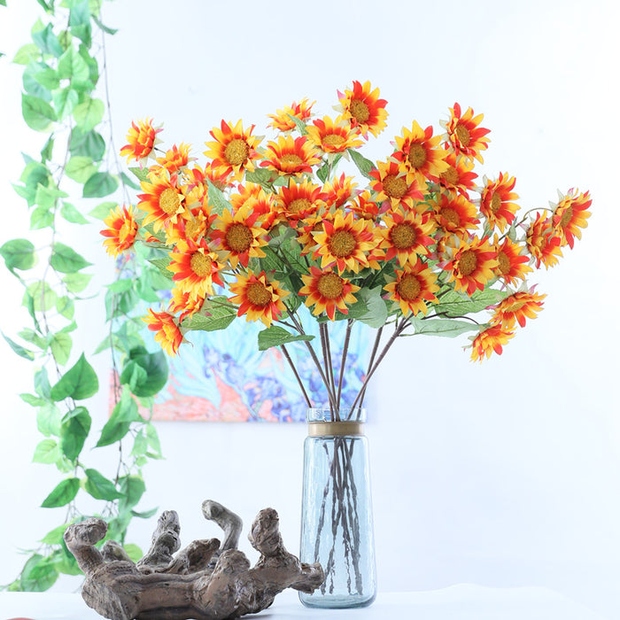Tallo de flores artificiales de girasol al por mayor a granel