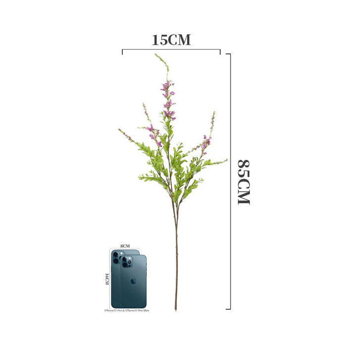 Venta al por mayor de tallo de planta de hierba de flor de salvia salvaje artificial de 33 pulgadas 