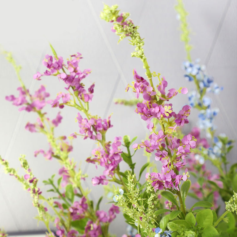 Venta al por mayor de tallo de planta de hierba de flor de salvia salvaje artificial de 33 pulgadas 