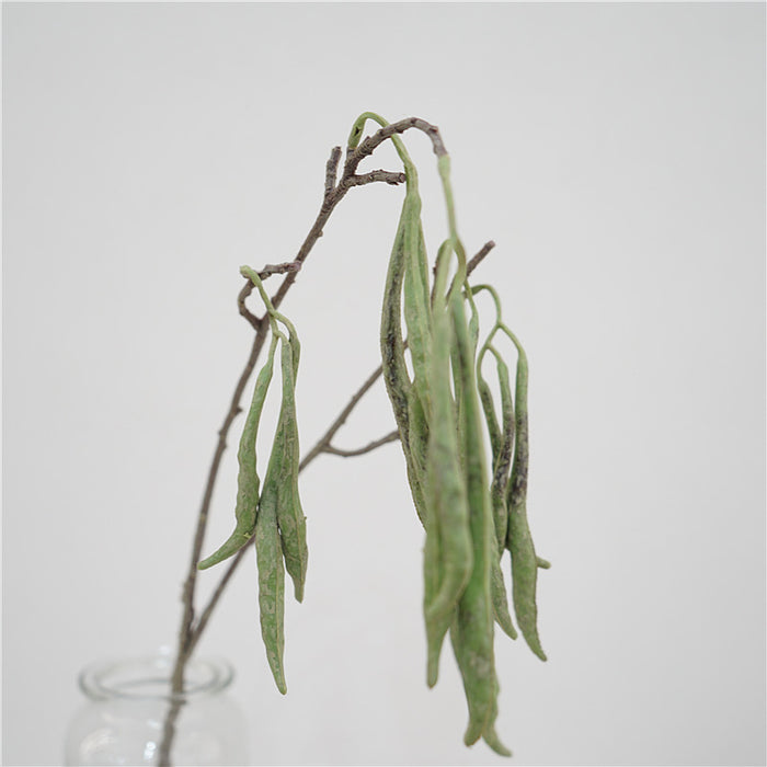 Bulk Carob Artificial Beans Stem Green Flower Arrangement 28 Inch Wholesale