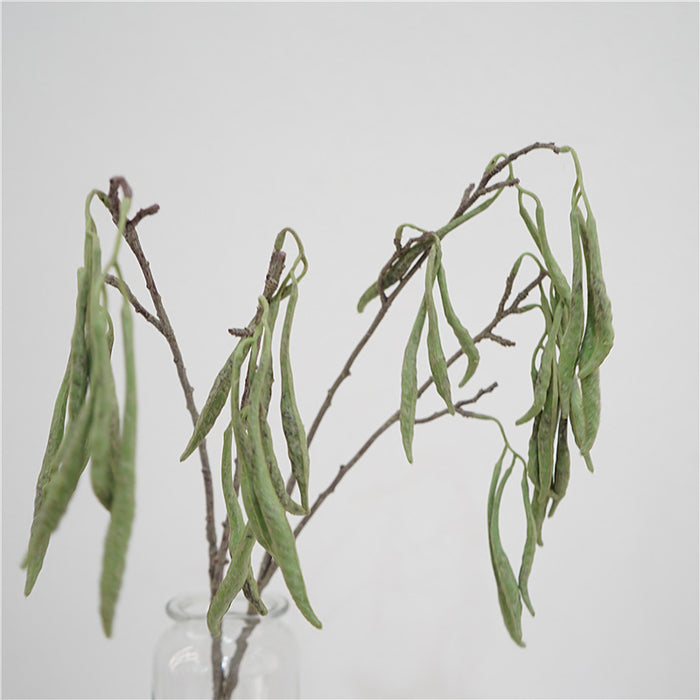 Bulk Carob Artificial Beans Stem Green Flower Arrangement 28 Inch Wholesale