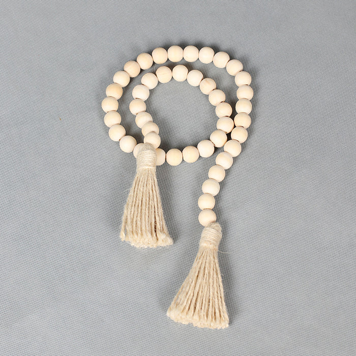 Bulk Wood Bead String with Tassels 36 Inch Wholesale