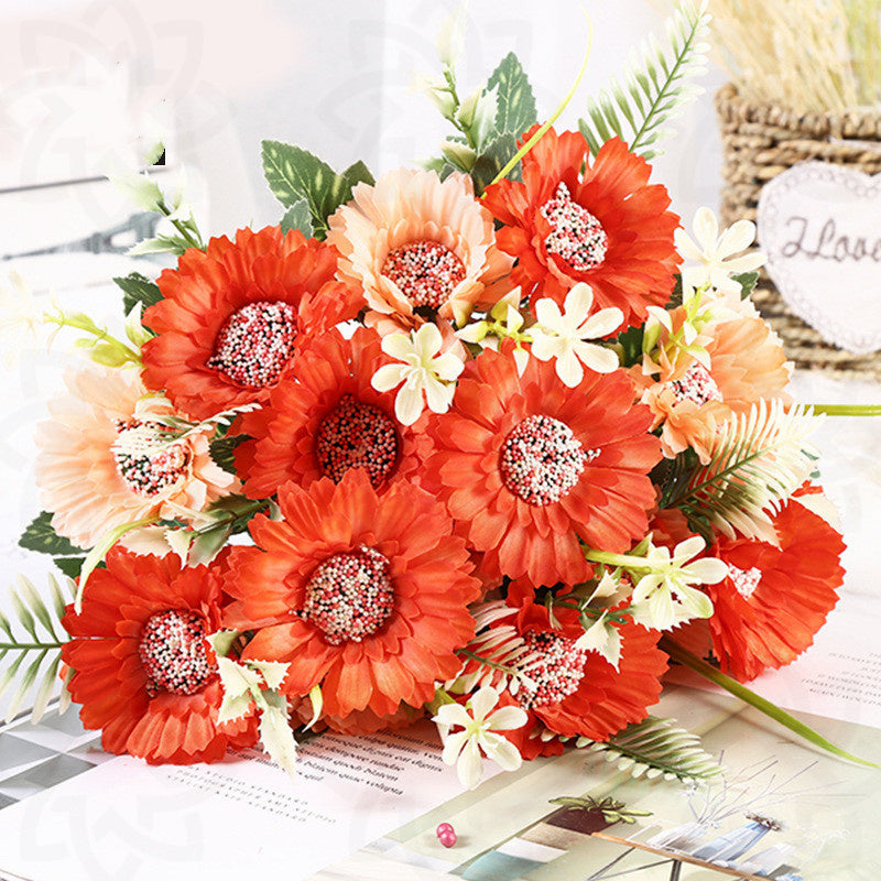 Bulk 11.8" Gerbera Bush Artificial Silk Floral Arrangements Wholesale