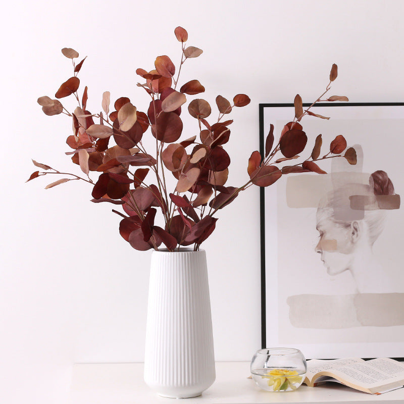 Lot de 5 tiges d'eucalyptus artificielles en vrac de 33 pouces, branches de feuillage d'automne en gros 