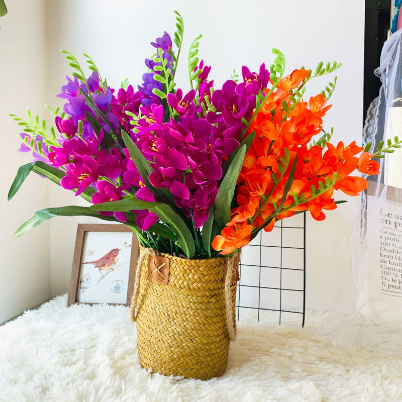 Flores Artificiales Cataleya Arbusto De Orquídeas 