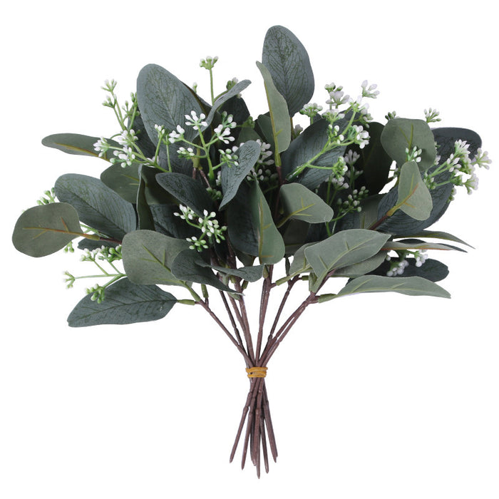 Bulk 18 Pcs Artificial Eucalyptus Greenery Stems with White Seeds for Floral Arrangement Wreath Rustic Farmhouse Greenery Decoration Wholesale