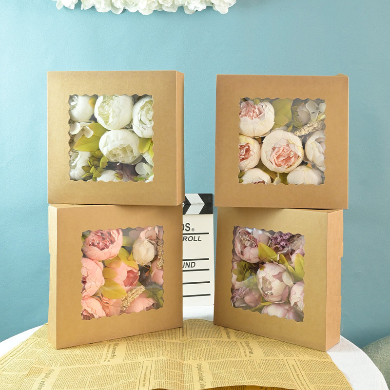 Coffret de fleurs artificielles en soie de pivoine en vrac pour bricolage en gros 