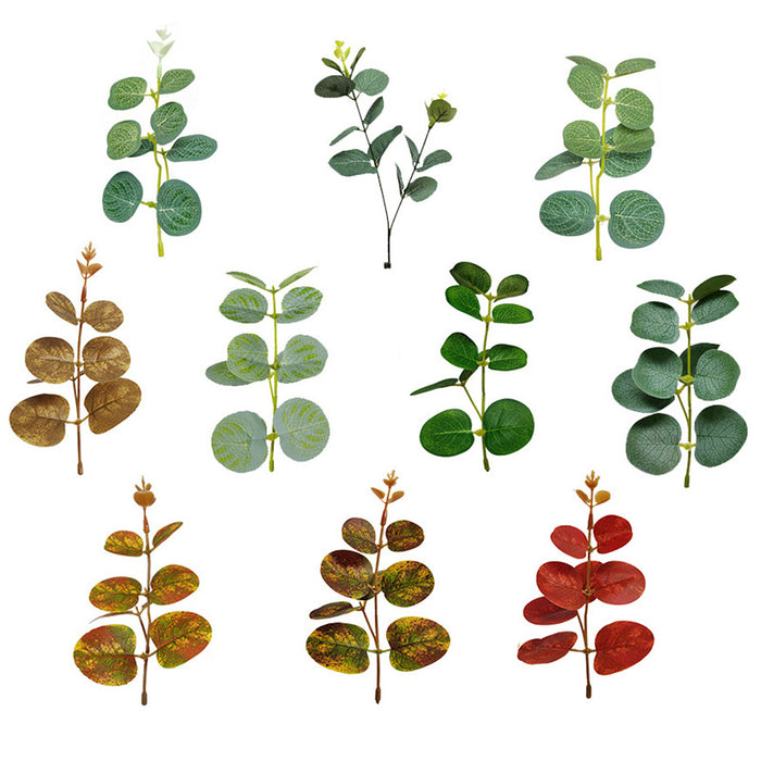 50 hojas de eucalipto a granel hojas artificiales para bricolaje 