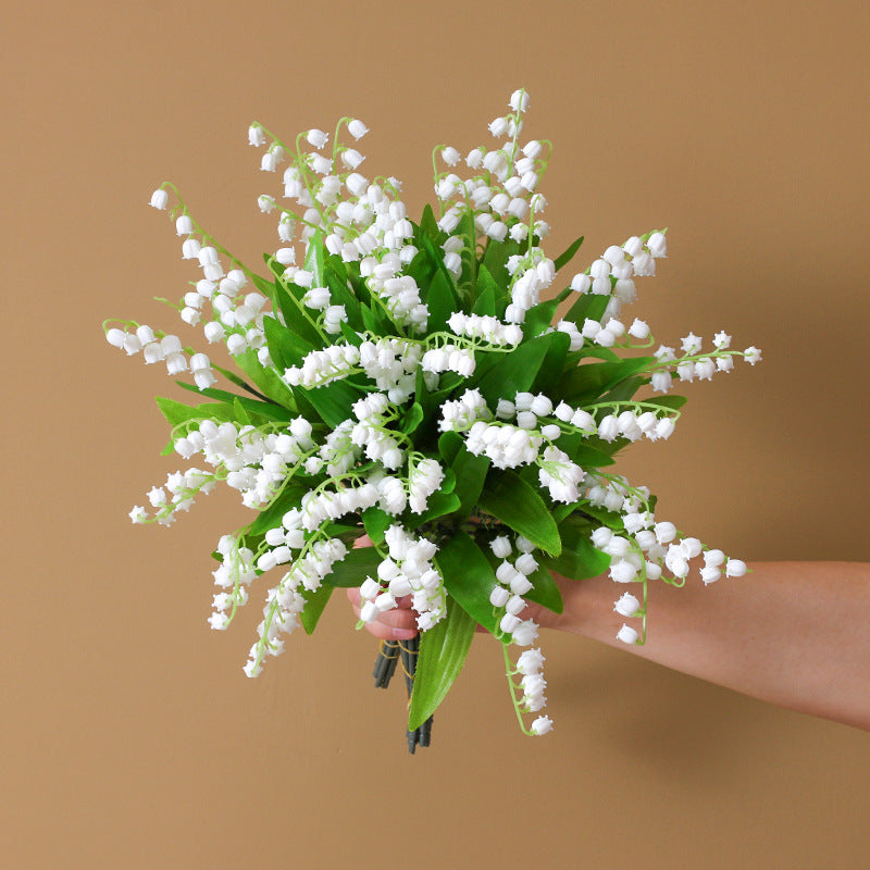 Bouquet de muguet artificiel en vrac, 15 pièces, fleurs de naissance de mai, vente en gros