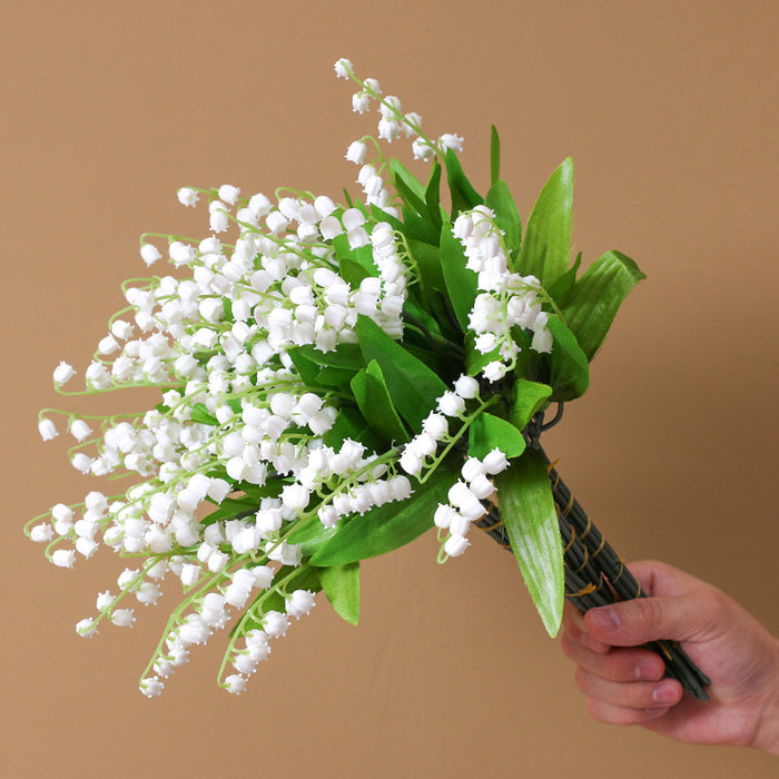 Flor de nacimiento de mayo a granel, 15 Uds., ramo de lirio de los valles artificiales, venta al por mayor