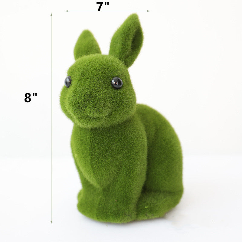 Lapin de Pâques en topiaire en vrac Lapin de Pâques en fourrure floquée en mousse en gros 