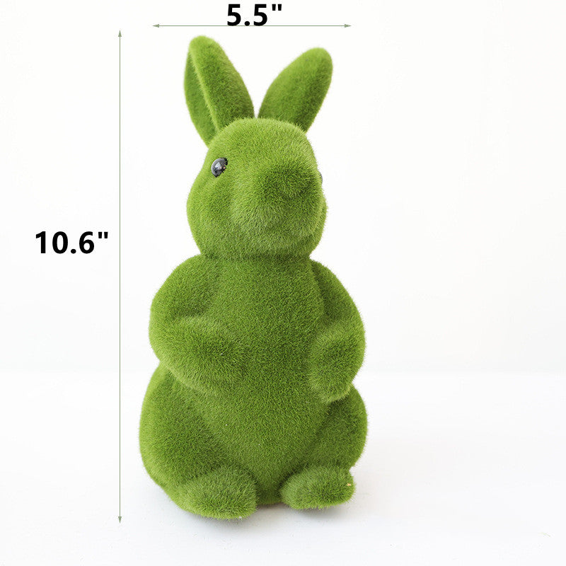 Lapin de Pâques en topiaire en vrac Lapin de Pâques en fourrure floquée en mousse en gros 