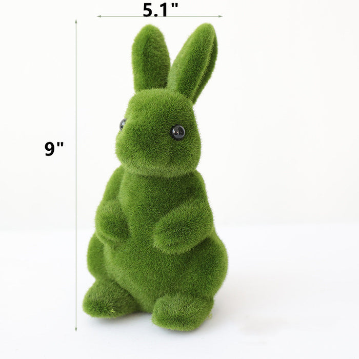 Bulk Easter Bunny Topiary Easter Furry Flocked Moss Bunny Wholesale
