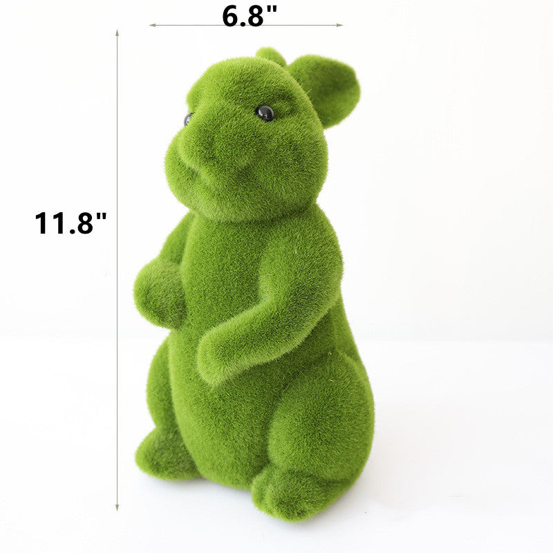 Lapin de Pâques en topiaire en vrac Lapin de Pâques en fourrure floquée en mousse en gros 