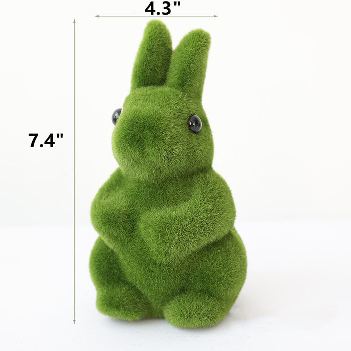 Musgo artificial verde conejo conejito forma paisaje decorativo 