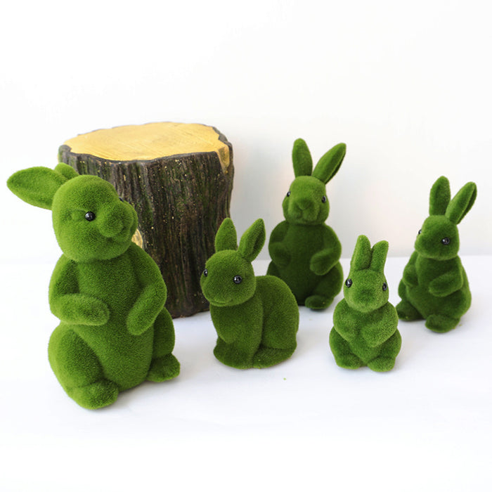 Bulk Easter Bunny Topiary Easter Furry Flocked Moss Bunny Wholesale