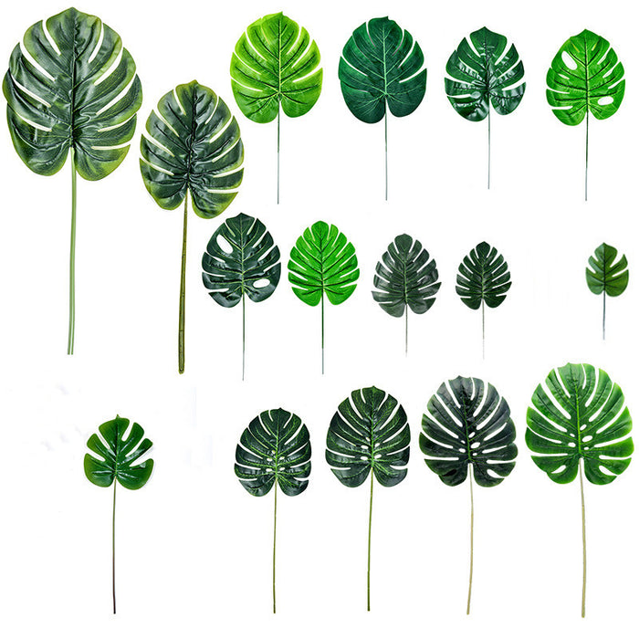 20 piezas de hojas de palma artificiales decoraciones de fiesta tropical hoja de la selva 