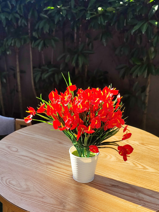 Bulk 8 Bundles Anthurium Bush Shrubs Flowers UV Resistant for Outdoor Wholesale