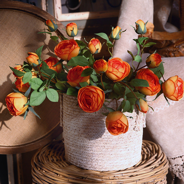 Tallo de flores de seda de peonía de 27 "a granel con capullos al por mayor