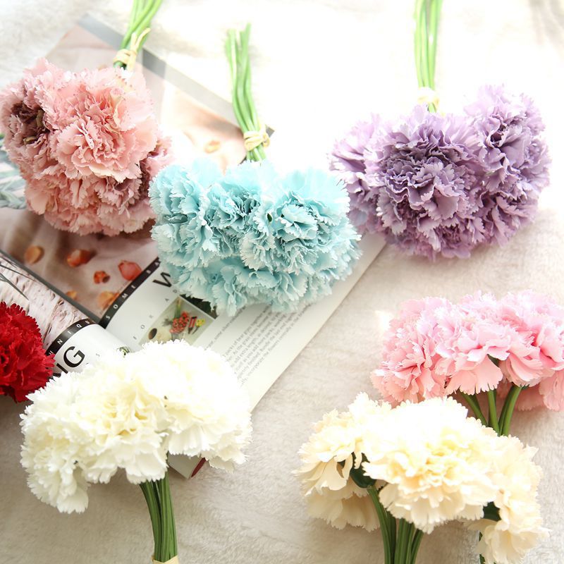 Bulk 10" Carnations Bouquet Floral Bouquet Artificial Flower Wholesale
