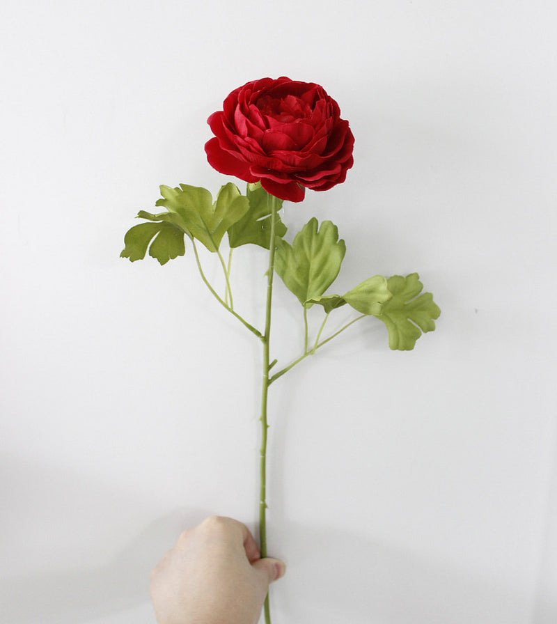 A granel, 17 ", Ranunculus Artificial, ranúnculo persa, flores, tallo, venta al por mayor